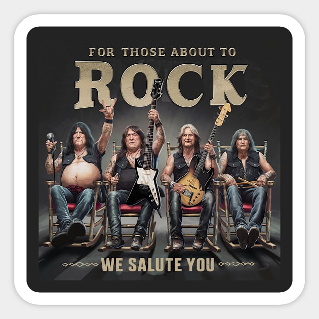 For those about to Rock Sticker by Dizgraceland